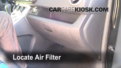 2010 Scion xB 2.4L 4 Cyl. Filtro de aire (interior) Cambio